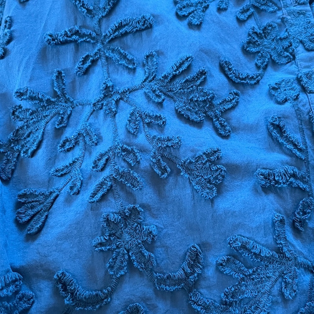 Anthropologie Pilcro Teal Button-Up with Embroidery size XL - Picture 4 of 7